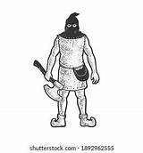 Medieval Executioner Color Line Art Sketch เวกเตอร์สต็อก ปลอดค่า  sketch template