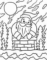 Premium Vector  Santa In The chimney Christmas Doodle coloring Page sketch template