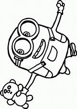 Minion Bob With Teddy Coloring Page  Free Printable Pages For sketch template