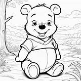 Pooh Bear Coloring Page  Stable Diffusion Online sketch template