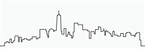 Modern City Skyline outline drawing on white background. 11513008 Vector Art at Vecteezy