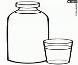 A Bottle And glass Of Milk Coloring Page Printable Game sketch template