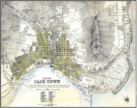 Map of Cape Town 1891. | Cape town, Cape town map, Town map