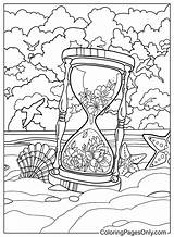 Hourglass On The Beach  Free Printable Coloring Pages sketch template