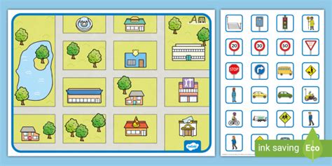 Blank Street Map Template For Kids