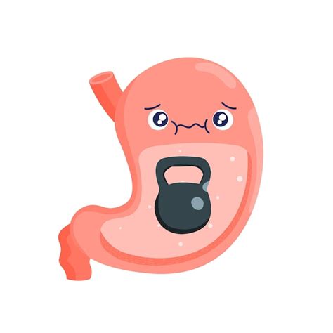 Premium Vector | Stomach heaviness constipation Cartoon internal organs ...