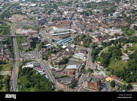 aerial view of Dudley town centre Stock Photo - Alamy