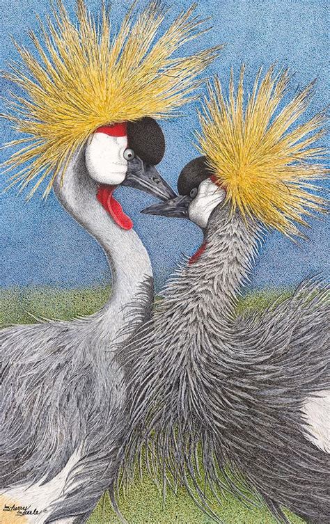 Let Me Call You Sweetheart - Grey Crowned Cranes - Sherry Steele | Art festival, Crane drawing ...