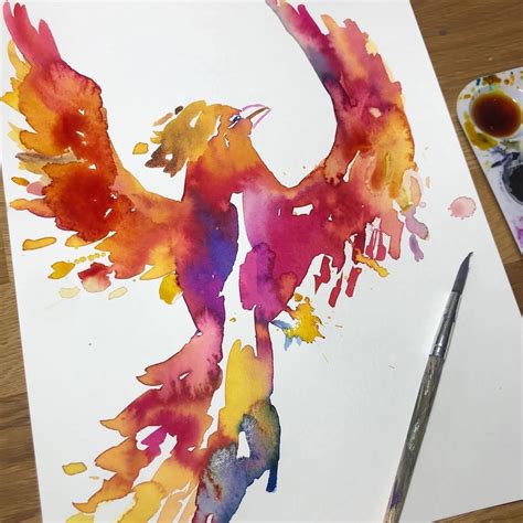 Watercolor Phoenix Painting Tutorial 30 Minute Watercolor Painting ...