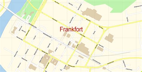 Frankfort PDF Map Vector Exact City Plan Kentucky detailed Street Map ...