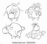 Happy Cows Clipart Cartoon Coloring Book Stock Illustration 222511933  sketch template