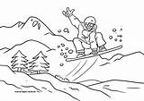 Great coloring page snowboard  Winter Sports Free pages sketch template