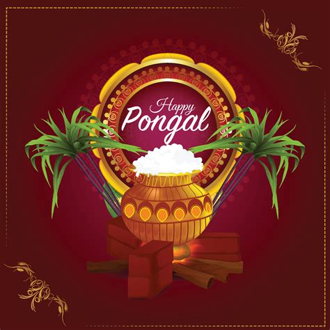 Pongal greeting card or banner design concept 2049641 Vector Art at ...