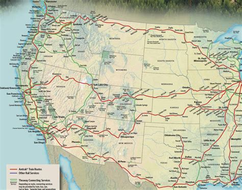 Train Links California State Map California Zephyr Route Map - Amtrak ...