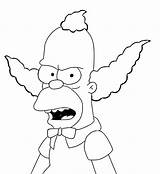 Simpsons Coloring Pages Krusty The Clown sketch template
