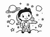Whimsical Outer Space Coloring  Page sketch template