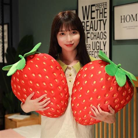 Realistic Giant Strawberry Plush Toy – Plushie Depot