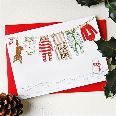 personalised baby's first christmas card by clara and macy | notonthehighstreet.com