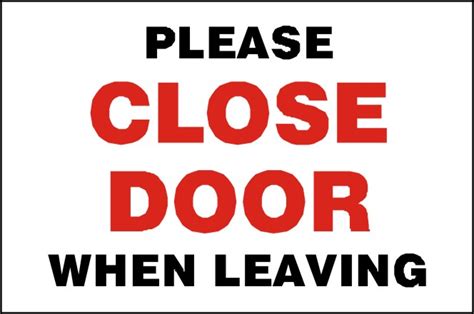 Please Close The Door Sign Printable