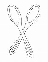 Spoons coloring Page  Download Free For Kids sketch template