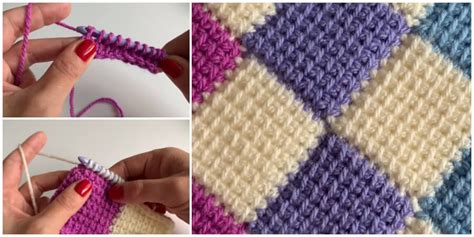 Tunisian Entrelac Crochet Stitch Pattern - Crochet Kingdom | Crochet ...