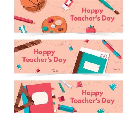 Teachers Day Banners Vector Art & Graphics | freevector.com