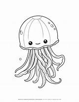 Jellyfish Coloring sketch template