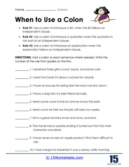 Colons Worksheets - 15 Worksheets.com - Worksheets Library