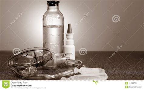 Medical Nebulizer for the Treatment of Bronchitis. Camera Agains Stock Image - Image of ...