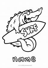 Coloring Page No2040  Sport Crocodile Summer sketch template