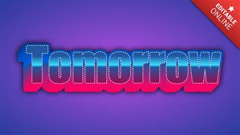 Tomorrow | Text Effect Generator | TextStudio