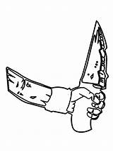 Knife  Lol Coloring Pages Hunting knife Color sketch template
