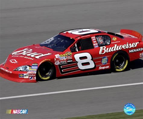 Dale Earnhardt, Jr. #8 Budweiser car on track, full side view Fine Art ...