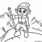 Adventurous Elf On A Snowy Mountain Coloring Page  Pagescom sketch template