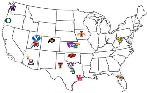 Map of what the Future Big 12 will Look Like : CollegeBasketball