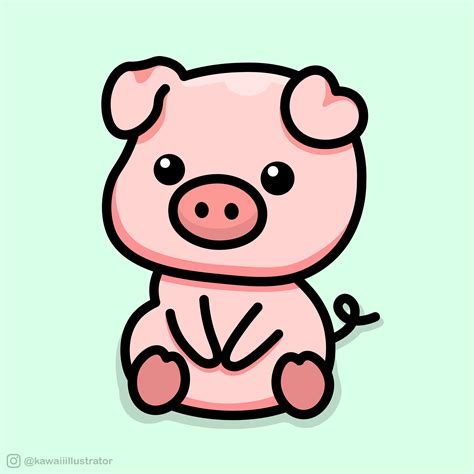 Cute Pig Illustration T-Shirt | National Pig Day