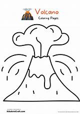 Volcano Coloring Pages Printable Sketch Page sketch template
