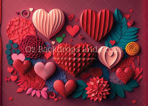 Red Paper Hearts - Oz Backdrops & Props