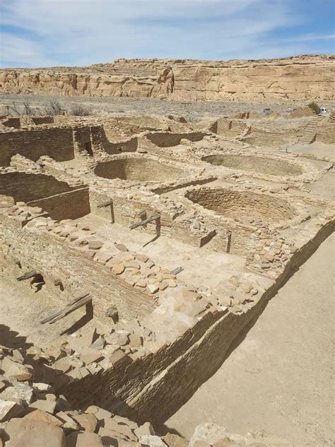 Vertical Shot of the Ruins of Ancient Chaco Canyon in Chaco Culture ...