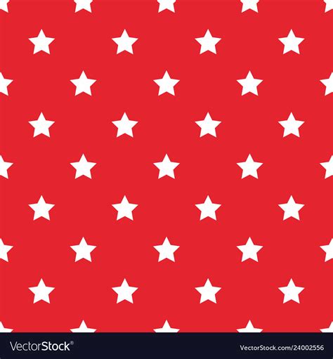 Seamless white stars on red background Royalty Free Vector