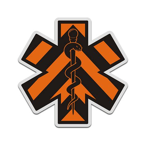 Black Orange Chevron Star of Life EMT Paramedic EMS Sticker Decal ...