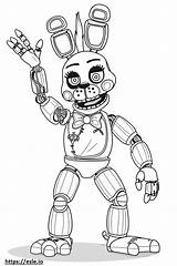 Toy bonnie Fnaf For coloring sketch template