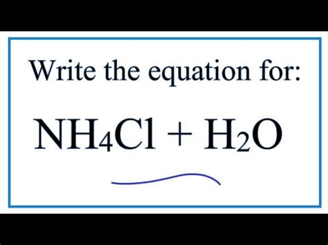 Balanced Equation For Ammonium Chloride And Water - Tessshebaylo