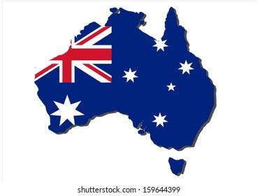 Australia Map Flag Stock Illustration 159644399 | Shutterstock