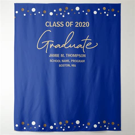 Royal Blue Gold Class of 2020 backdrop graduation | Zazzle.com | Royal ...