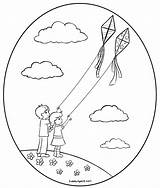 Coloring Page Of Kite sketch template