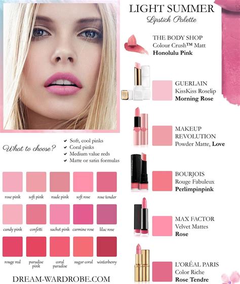 Light Summer Color Palette Makeup, Cool Color Palette, Colour Pallete, Summer Lipstick, Summer ...