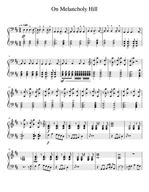 On Melancholy Hill Sheet music for Piano (Solo) | Musescore.com