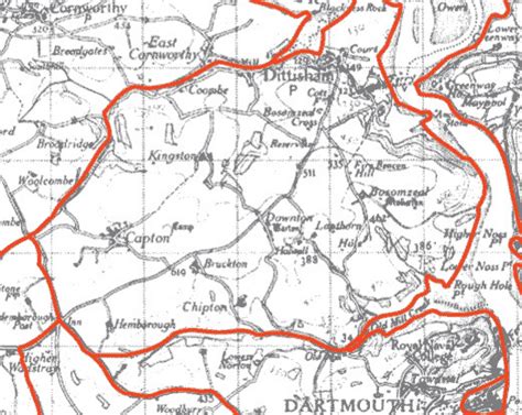 GENUKI: Dittisham Parish Boundaries, Devon