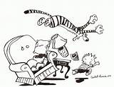 Calvin And Hobbs Free coloring Pages sketch template